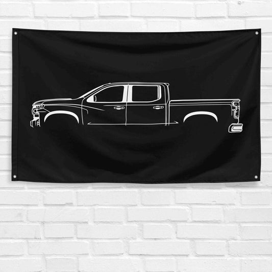 For Silverado 2019 Truck Enthusiast 3x5 ft Flag Grandpa Dad Son Birthday Gift Man Cave Garage Wall Decor Banner