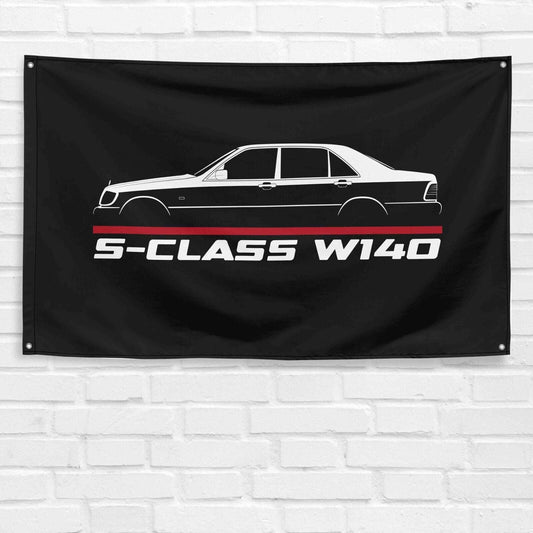 For S-Class W140 1990-1998 Car Enthusiast 3x5 ft Flag Grandpa Dad Son Birthday Gift Man Cave Garage Wall Decor Banner