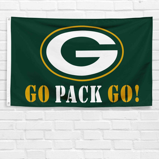 For Green Bay Packers GO PACK GO 3x5 ft NFL Rodgers Football Banner