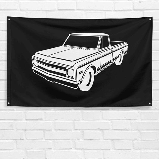 For C10 1970 Truck Enthusiast 3x5 ft Flag Grandpa Dad Son Birthday Gift Man Cave Garage Wall Decor Banner