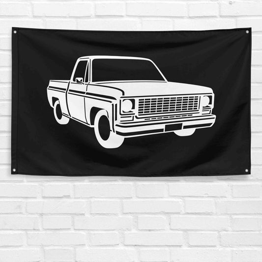 For Chevy C10 1975 Truck Enthusiast 3x5 ft Flag Grandpa Dad Son Birthday Gift Man Cave Garage Wall Decor Banner