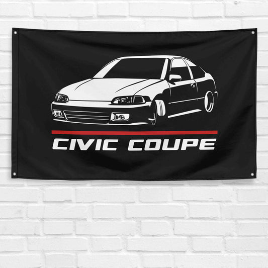 For Civic Coupe 1992-95 Car Enthusiast 3x5 ft Flag Grandpa Dad Son Birthday Gift Man Cave Garage Wall Decor Banner