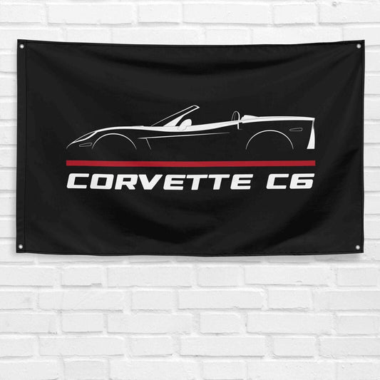 For Corvette C6 Convertible 2004-2013 Car Enthusiast 3x5 ft Flag Grandpa Dad Son Birthday Gift Man Cave Garage Wall Decor Banner