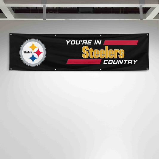 For Pittsburgh Steelers Football Fans 2x8 ft Flag You Are In Country Gift Banner