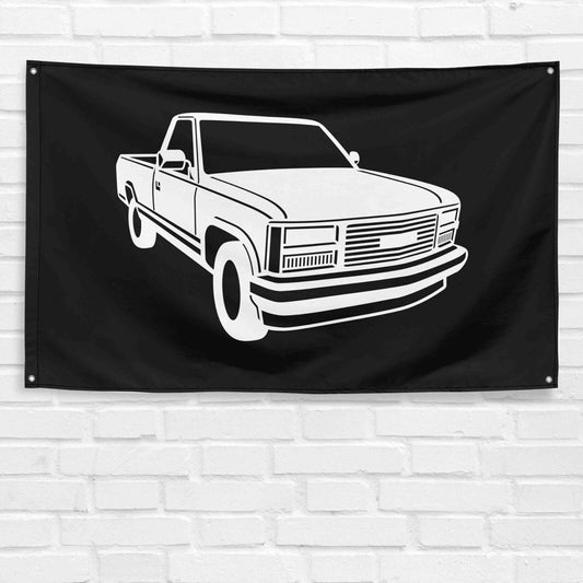 For Sierra 1990 Truck Enthusiast 3x5 ft Flag Grandpa Dad Son Birthday Gift Man Cave Garage Wall Decor Banner