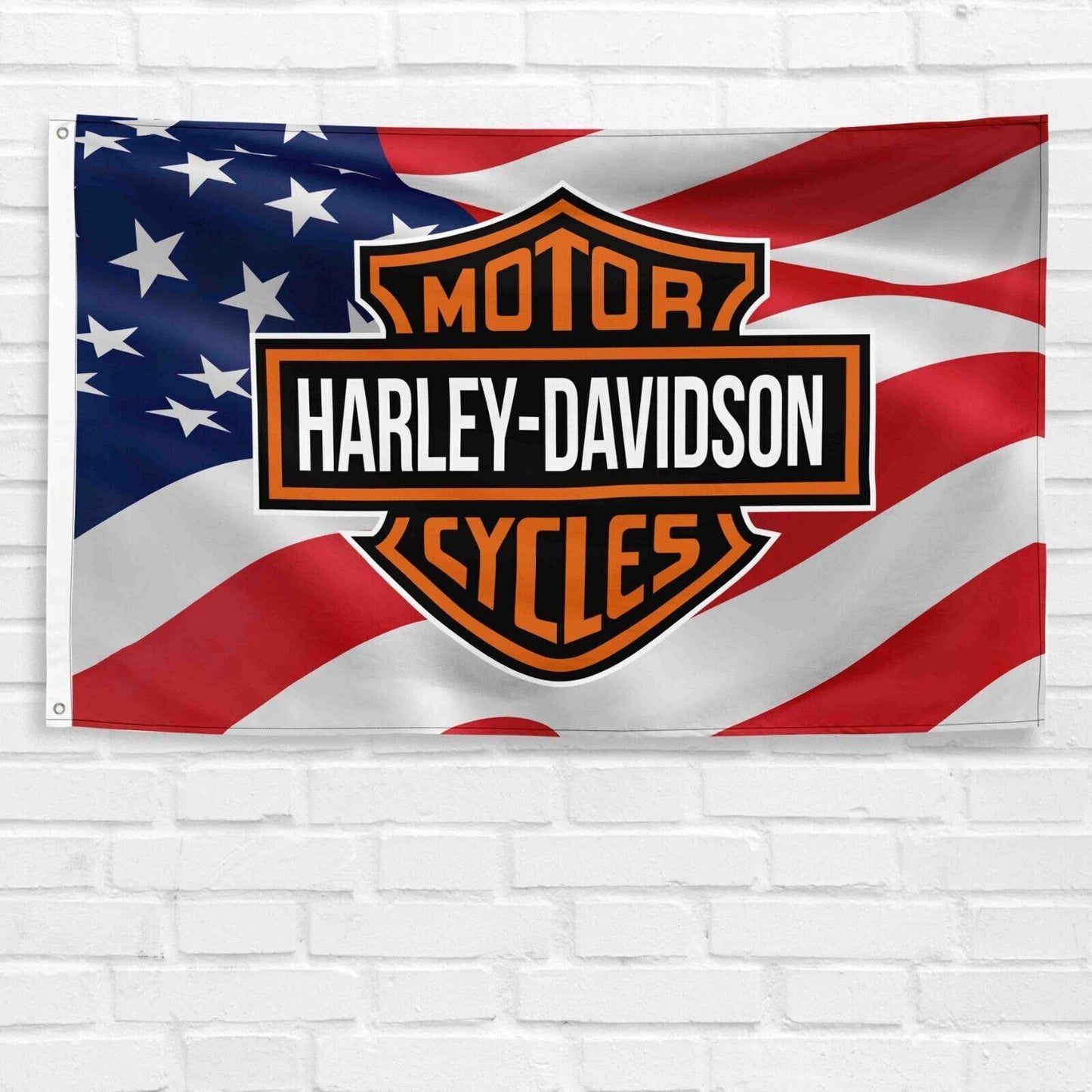 Harley Davidson Motorcycle USA Flag 3x5 ft Legendary Banner Garden Garage Sign