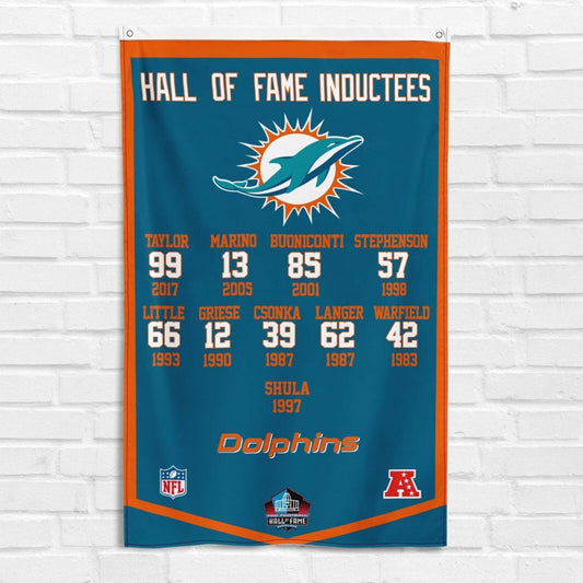 For Miami Dolphins Fans 3x5 ft Flag Hall of Fame Inductees NFL Football Banner