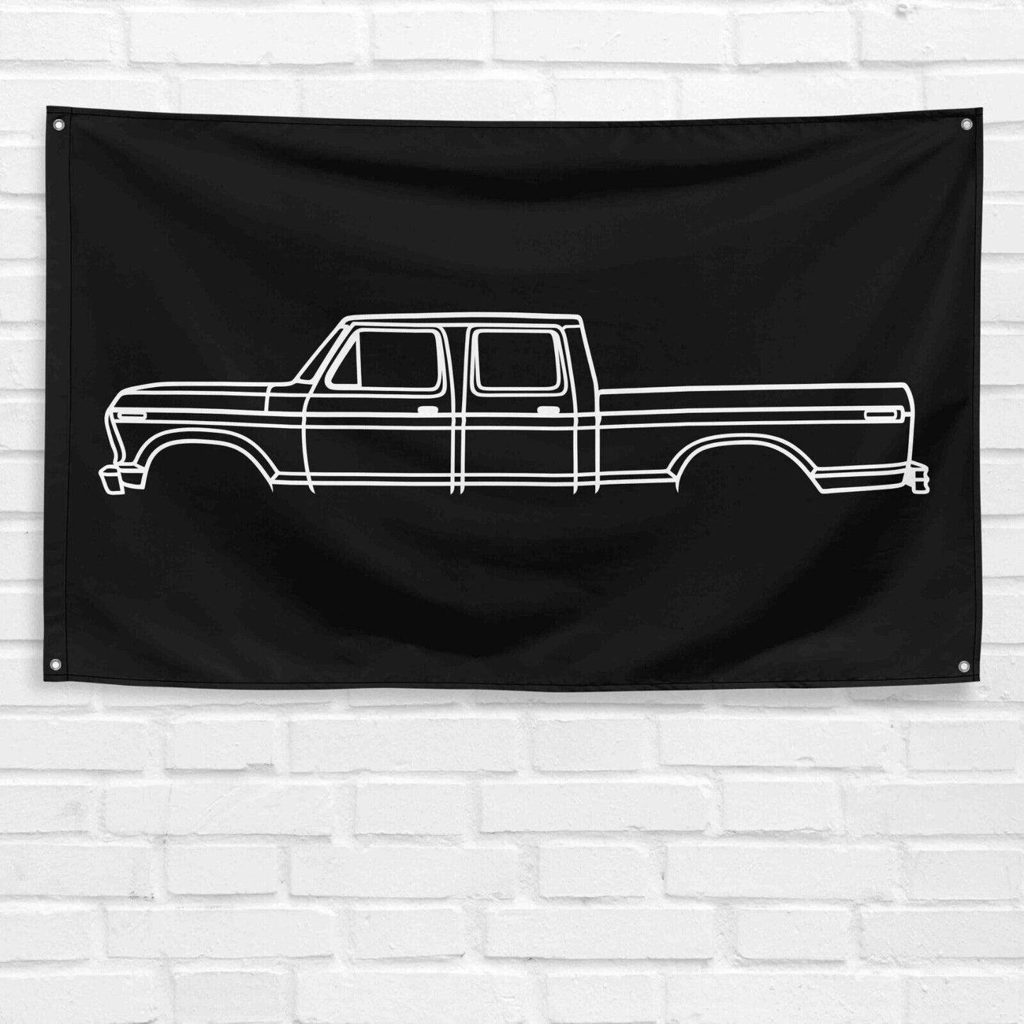 For F-250 1974 Crew Cab Truck Enthusiast 3x5 ft Flag Grandpa Dad Son Birthday Gift Man Cave Garage Wall Decor Banner