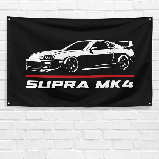 For Supra Mk4 Car Enthusiast 3x5 ft Flag Grandpa Dad Son Birthday Gift Man Cave Garage Wall Decor Banner