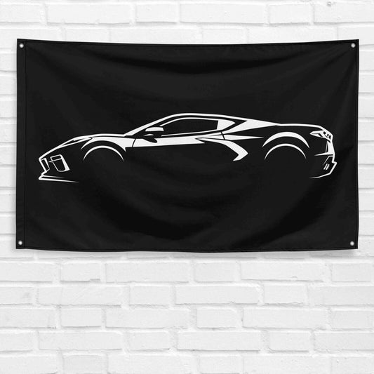 For Corvette C8 Car Enthusiast 3x5 ft Flag Grandpa Dad Son Birthday Gift Man Cave Garage Wall Decor Banner