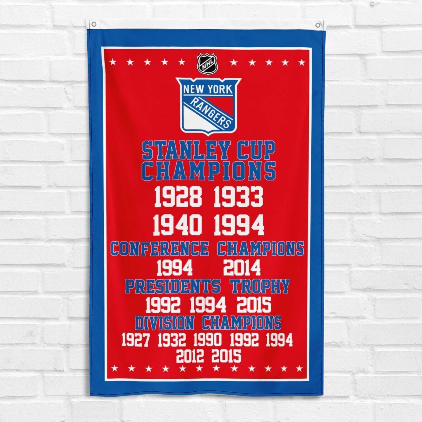 For New York Rangers 3x5 ft Banner NHL Ice Hockey Stanley Cup Champions Flag