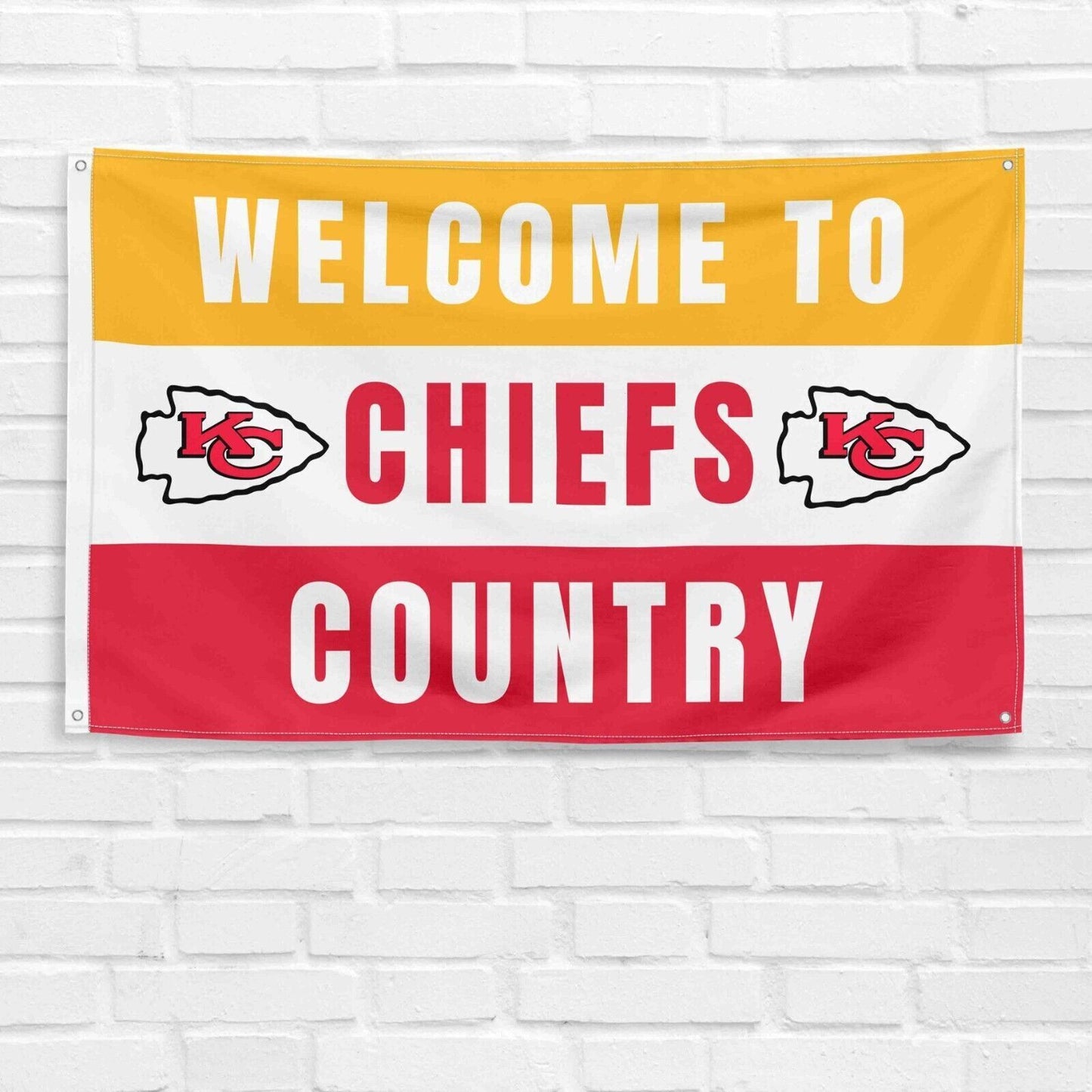 For Kansas City Chiefs Football Fans 3x5 ft Flag NFL Gift Welcome Banner