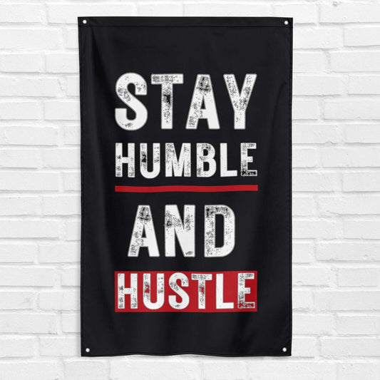 Stay Humble And Hustle 3x5 ft Gym Flag Fitness Body Building Weightlifting Muscle Workout Crossfit Exercise Motivational Banner