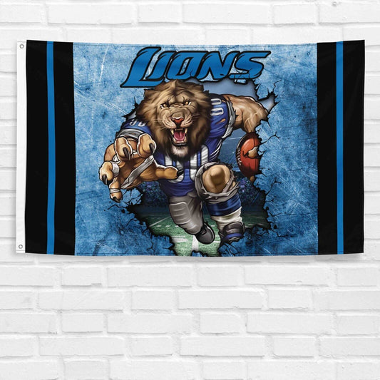 For Detroit Lions Fans 3x5 ft Flag NFL Football Champions Wall Decor Banner