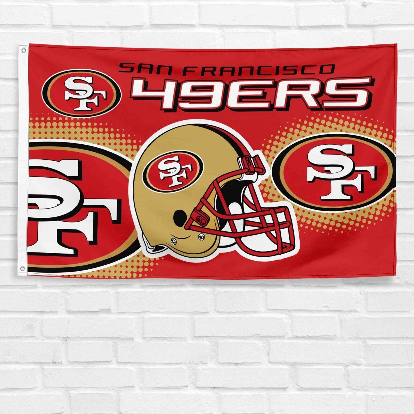 For San Francisco 49ers Fans 3x5 ft Flag Football NFL Super Bowl Champs Banner