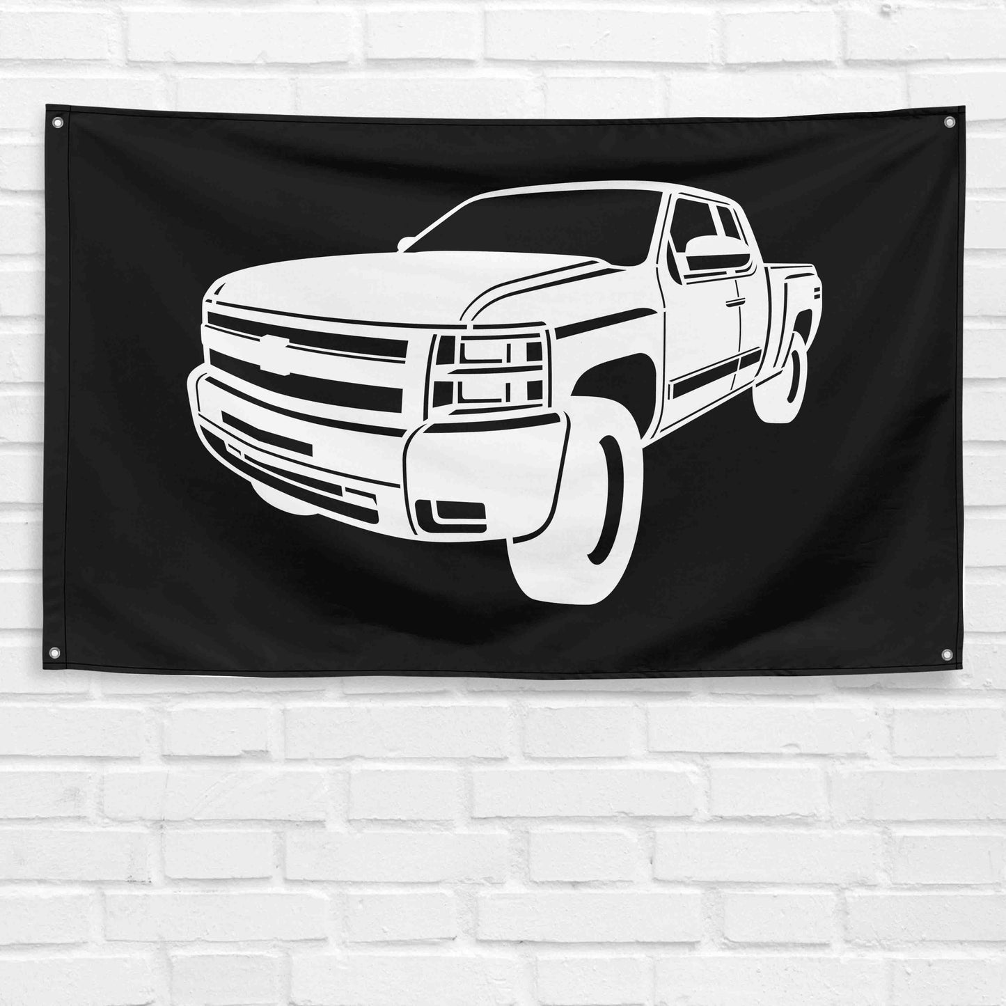 For Silverado 2010 Pickup Truck Enthusiast 3x5 ft Flag Grandpa Dad Son Birthday Gift Man Cave Garage Wall Decor Banner