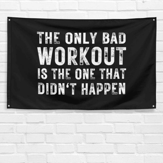 Bad Workout 3x5 ft Gym Flag Fitness Body Building Weightlifting Muscle Crossfit Exercise Motivational Banner