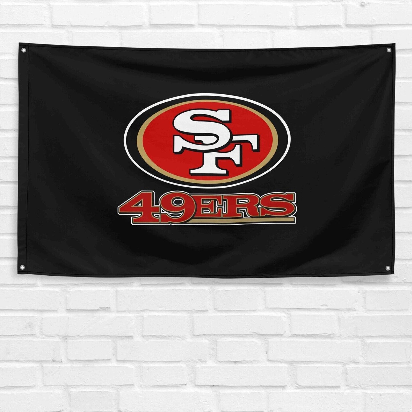 For San Francisco 49ers Football Fans 3x5 ft Black Flag NFL Gift Banner