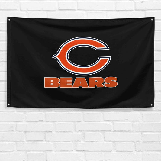 For Chicago Bears Football Fans 3x5 ft Black Flag NFL Gift Banner