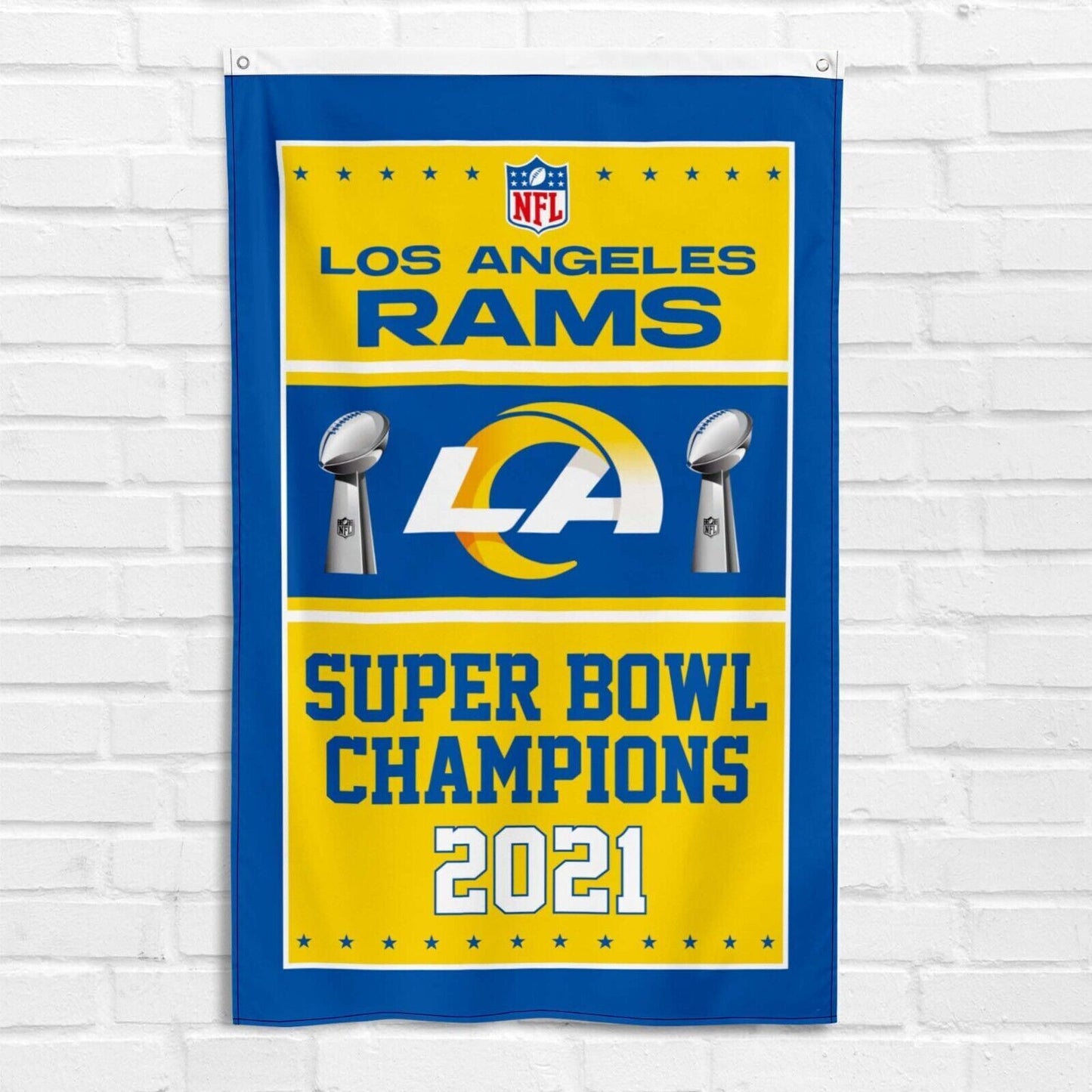 For Los Angeles Rams Fans 3x5 ft Flag Super Bowl Champions 2021 NFL LA Banner