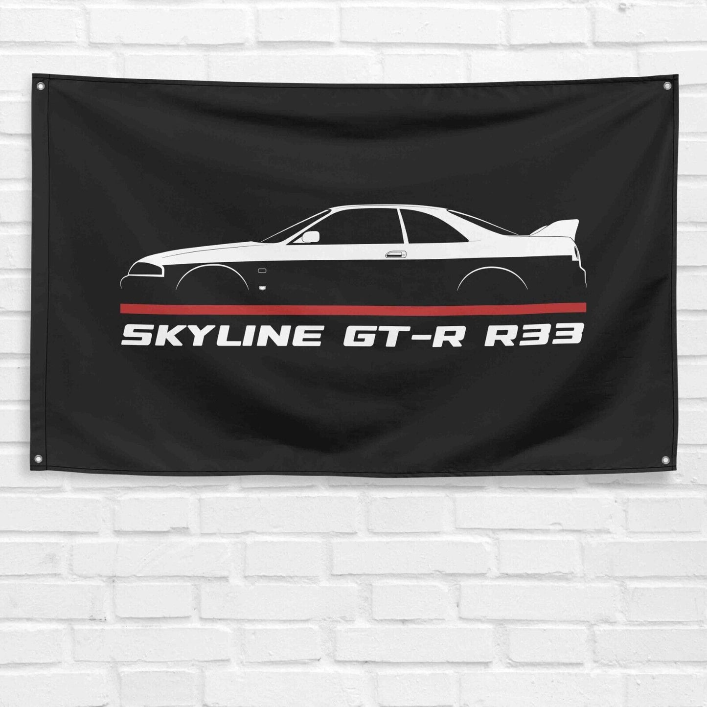 For Nissan Skyline GT-R R33 1993-1998 Enthusiast 3x5 ft Flag Banner Birthday Gif