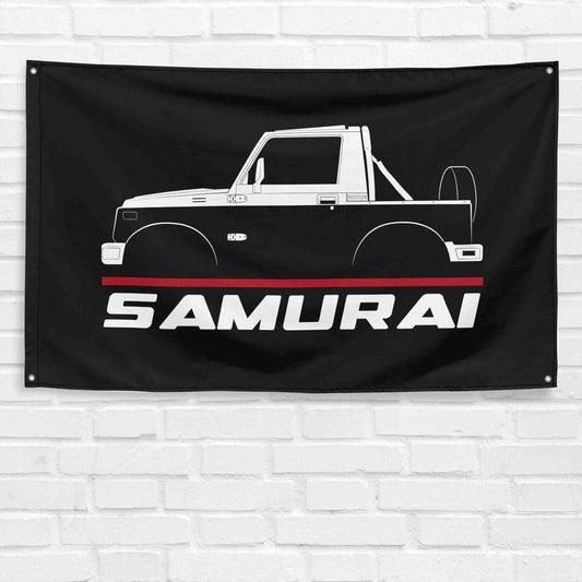 For Samurai 1990-1998 Car Enthusiast 3x5 ft Flag Grandpa Dad Son Birthday Gift Man Cave Garage Wall Decor Banner