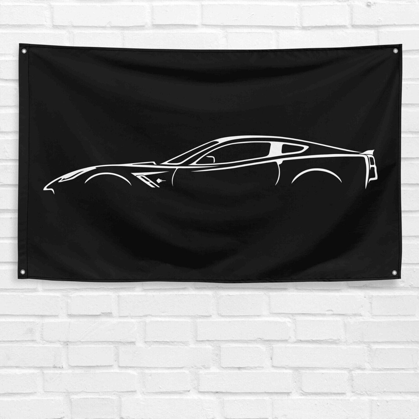 For C7 Corvette Stingray Car Enthusiast 3x5 ft Flag Grandpa Dad Son Birthday Gift Man Cave Garage Wall Decor Banner