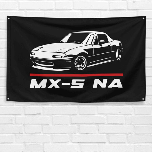 For MX 5 NA Car Enthusiast 3x5 ft Flag Grandpa Dad Son Birthday Gift Man Cave Garage Wall Decor Banner