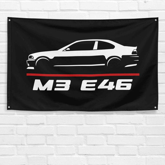 For M3 E46 Car Enthusiast 3x5 ft Flag Grandpa Dad Son Birthday Gift Man Cave Garage Wall Decor Banner